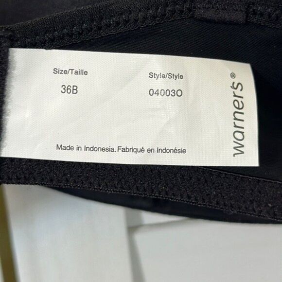 Warner's Bra 36B Black Elements Of Bliss Light Lift Wireless NWT - Picture 16 of 16